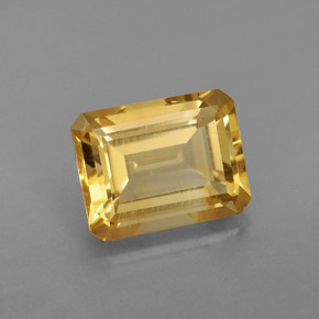 Citrino amarelo natural 2,08ct, corte esmeralda, VS