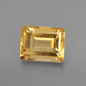 Citrino amarelo natural 2,23ct, corte esmeralda, VS