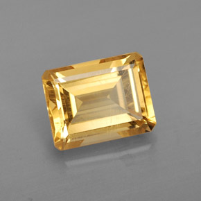 Citrino amarelo natural 2,23ct, corte esmeralda, VS
