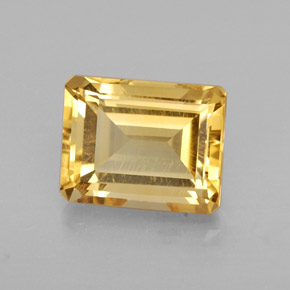 Citrino amarelo natural 2,56ct, corte esmeralda, VVS-VS