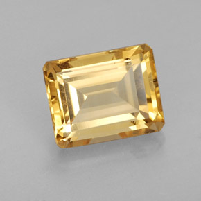 Citrino amarelo natural 2,56ct, corte esmeralda, VVS-VS