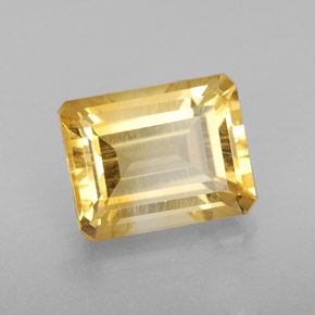 Citrino amarelo natural 2,50ct, corte esmeralda, VS