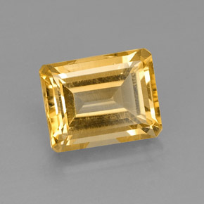 Citrino amarelo natural 2,49ct, corte esmeralda, VS