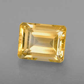Citrino amarelo natural 2,49ct, corte esmeralda, VS