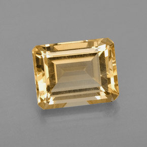 Citrino amarelo natural 2,38ct, corte esmeralda, VVS