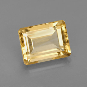Citrino amarelo natural 2,31ct, corte esmeralda, VVS