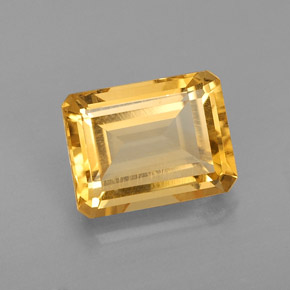 Citrino amarelo dourado natural 2,19ct, corte esmeralda, VVS