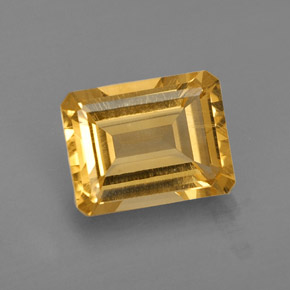 Citrino amarelo natural 2,09ct, corte esmeralda, VVS