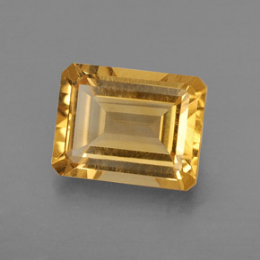 Citrino amarelo natural 2,09ct, corte esmeralda, VVS