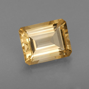 Citrino amarelo natural 2,05ct, corte esmeralda, VS
