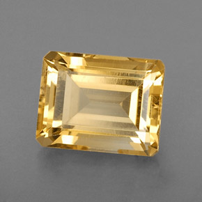Citrino amarelo natural 2,33ct, corte esmeralda, VS