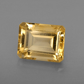 Citrino amarelo natural 2,42ct, corte esmeralda, VVS-VS