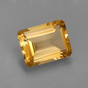 Citrino amarelo natural 1,96ct, corte esmeralda, VVS