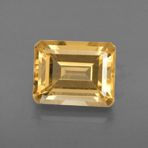 Citrino amarelo natural 2,46ct, corte esmeralda, VVS