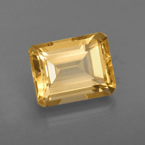 Citrino amarelo natural 2,46ct, corte esmeralda, VVS