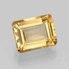 Citrino amarelo natural 2,18ct, corte esmeralda, VVS