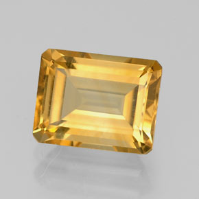 Citrino amarelo natural 2,19ct, corte esmeralda, VVS