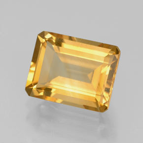 Citrino amarelo natural 2,19ct, corte esmeralda, VVS