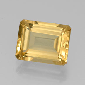 Citrino amarelo natural 2,23ct, corte esmeralda, VVS