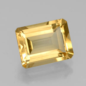 Citrino amarelo natural 2,23ct, corte esmeralda, VVS