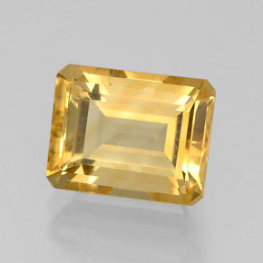 Citrino amarelo natural 2,46ct, corte esmeralda, VVS