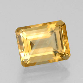 Citrino amarelo natural 2,46ct, corte esmeralda, VVS