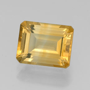 Citrino amarelo natural 2,18ct, corte esmeralda, VVS