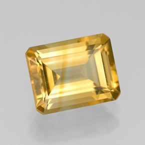 Citrino amarelo natural 2,18ct, corte esmeralda, VVS