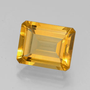 Citrino amarelo natural 2,11ct, corte esmeralda, VVS