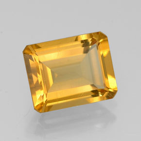 Citrino amarelo natural 2,11ct, corte esmeralda, VVS