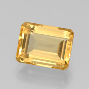 Citrino amarelo natural 2,24ct, corte esmeralda, VVS