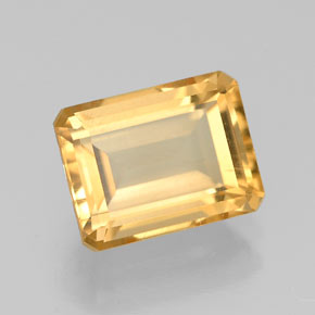 Citrino amarelo natural 2,24ct, corte esmeralda, VVS