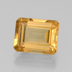 Citrino amarelo natural 2,18ct, corte esmeralda, VVS