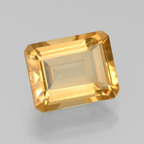 Citrino amarelo natural 2,18ct, corte esmeralda, VVS