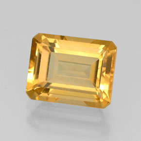 Citrino amarelo natural 2,21ct, corte esmeralda, VVS
