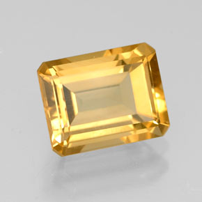 Citrino amarelo natural 2,21ct, corte esmeralda, VVS