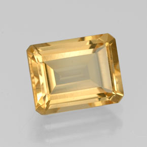 Citrino amarelo natural 2,22ct, corte esmeralda, VVS