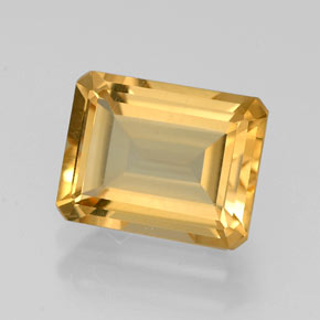 Citrino amarelo natural 2,22ct, corte esmeralda, VVS