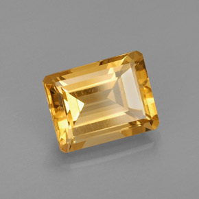 Citrino amarelo natural 2,37ct, corte esmeralda, VVS