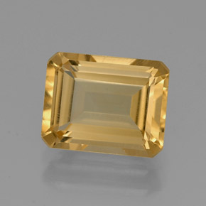Citrino amarelo natural 2,10ct, corte esmeralda, VVS