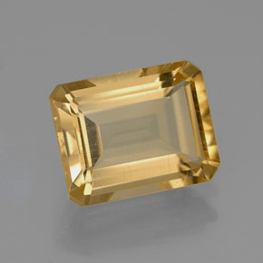 Citrino amarelo natural 2,10ct, corte esmeralda, VVS