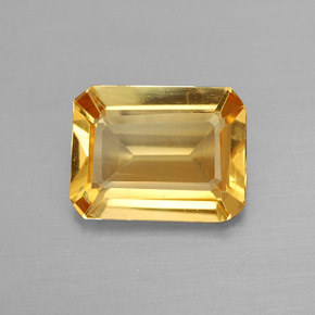 Citrino amarelo natural 1,69ct, corte esmeralda, VS