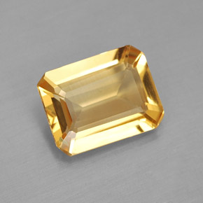 Citrino amarelo natural 1,69ct, corte esmeralda, VS