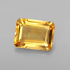 Citrino amarelo natural 1,97ct, corte esmeralda, VVS-VS