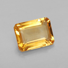 Citrino amarelo natural 1,97ct, corte esmeralda, VVS-VS