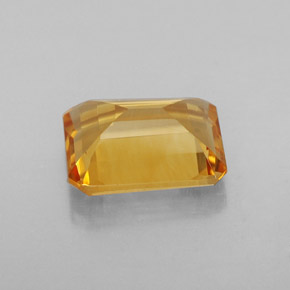 Citrino amarelo natural 1,97ct, corte esmeralda, VVS-VS