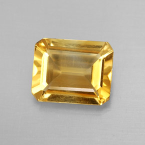 Citrino amarelo natural 1,68ct, corte esmeralda, VVS-VS