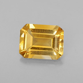 Citrino amarelo natural 1,69ct, corte esmeralda, VVS-VS