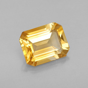 Citrino amarelo natural 1,69ct, corte esmeralda, VVS-VS