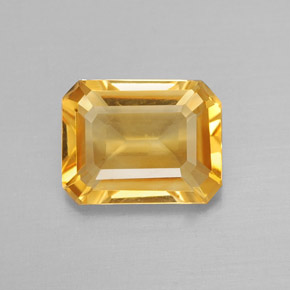 Citrino amarelo natural 1,83ct, corte esmeralda, VVS-VS
